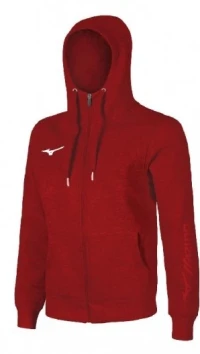 Mizuno Sweat Fermuarlı Kapüşonlu Erkek Sweatshirt Kırmızı