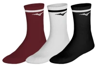 Mizuno Training With Line 3P Çorap  Beyaz-Bordo-Siyah