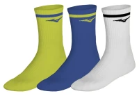 Mizuno Training With Line 3P Çorap  Beyaz-Mavi-Sarı