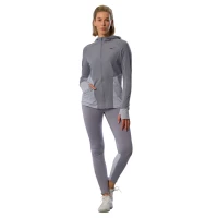 Active Warm Hybrid Fermuarlı Kapüşonlu Kadın Yağmurluk Gri