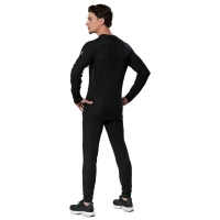 Premium Merino Wool Crew Erkek Termal ve Yün İçlik Siyah