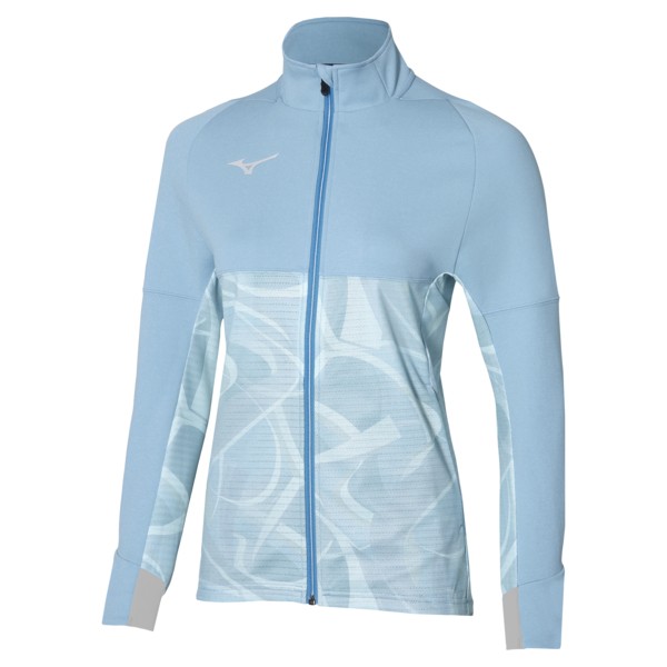 Paris Athlete Hybrid Warm Up Jacket Kadın Rüzgarlık Mavi / Desenli