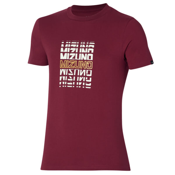 Athletics Mizuno Tee Erkek Ti ort Bordo