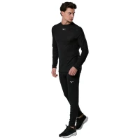 Premium Merino Wool Crew Erkek Termal ve Yün İçlik Siyah