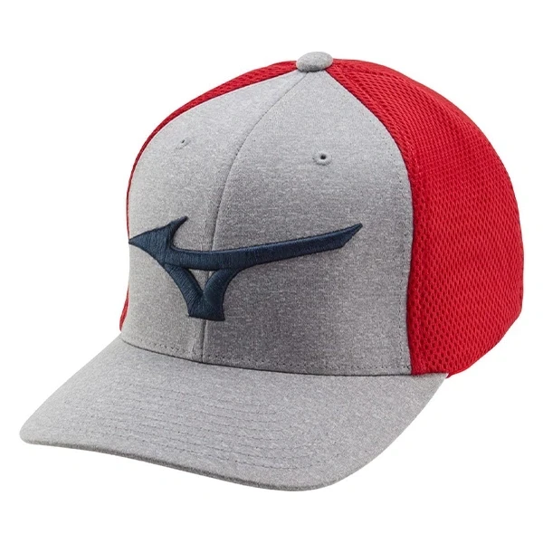 Mizuno Fitted Meshback Cap Unisex Şapka Gri / Kırmızı