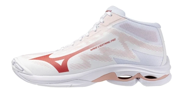 Wave Lightning Pro MID Kadın Voleybol Ayakkabısı Beyaz / Kırmızı